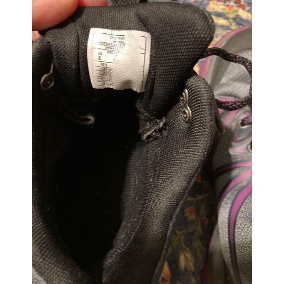 Merrell Womens Hiking Boots Size 8 Mid Womens Gray Purple Lace up Trail Shoes - Picture 6 of 9